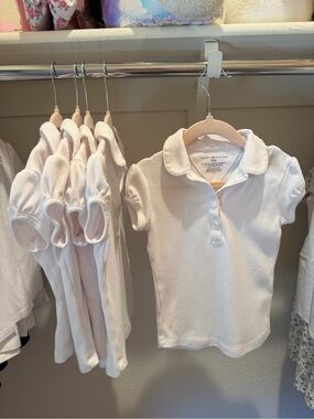 Lot of 6 White School Uniform Tops Tommy Hilfiger and Gymboree Size 4/4T